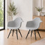 Set of 2 EIFFEL Plastic Black Wood Legs Arm Chair