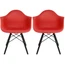 Set of 2 EIFFEL Plastic Black Wood Legs Arm Chair