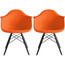 Set of 2 EIFFEL Plastic Black Wood Legs Arm Chair