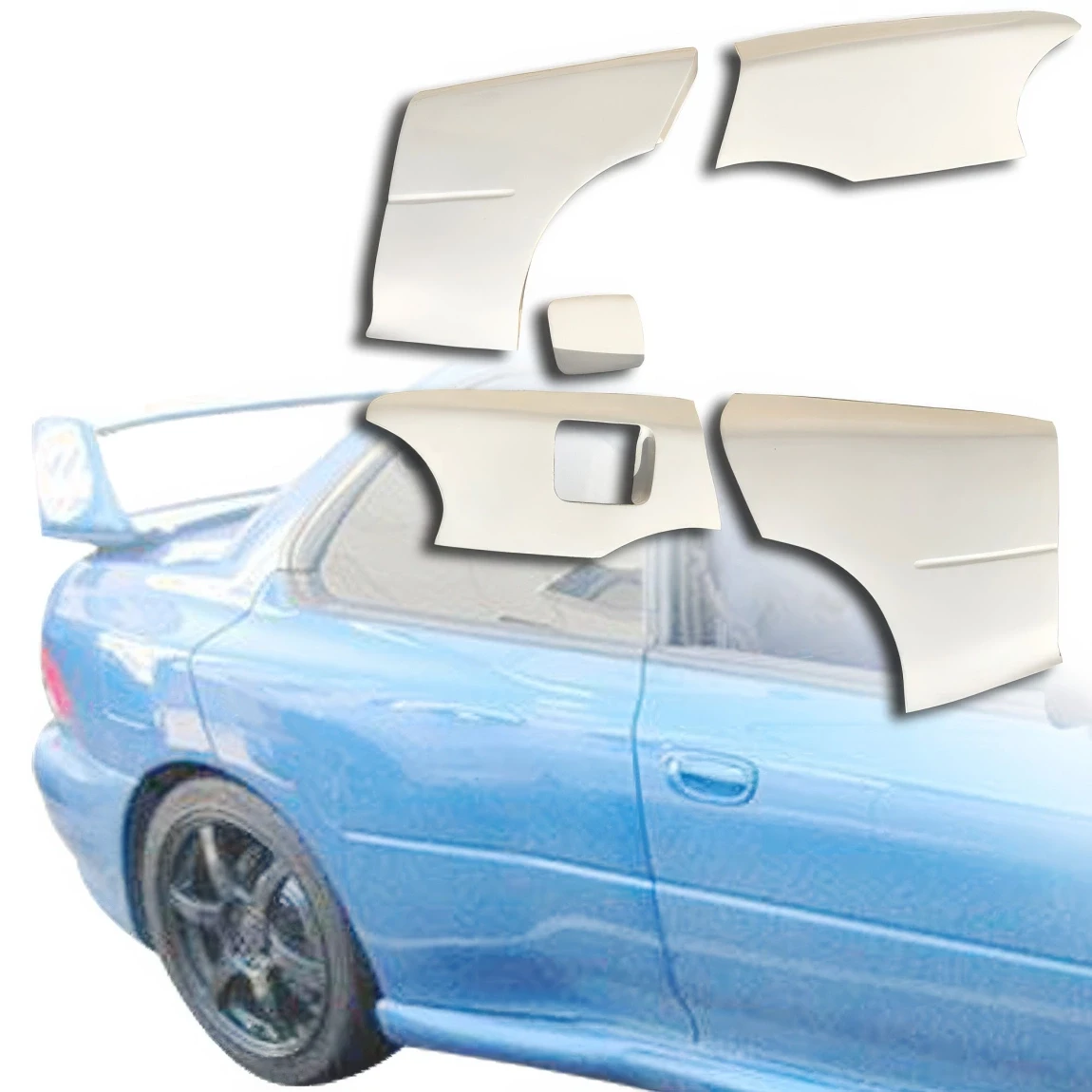 FRP LS WRC 22B Wide Body Fenders (rear) 5pc > Subaru Impreza (GC8