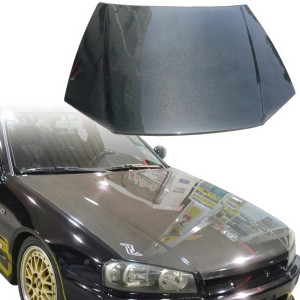 ModeloDrive Carbon Fiber OER Hood > Nissan Skyline (R34) GTS 1999-2004 - image 1