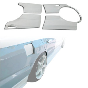 ModeloDrive FRP URA Wide Body Fenders (rear) 4pc > Nissan Skyline (R34) GTT 1999-2004 > 4dr Sedan - image 1