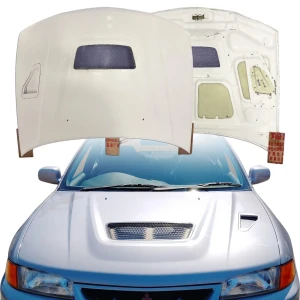 FRP EVO4 Hood > Mitsubishi Evolution EVO4 1997-1997> 4dr - image 1
