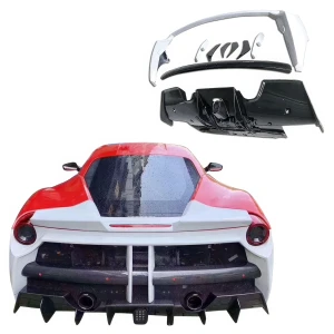 Partial Carbon Fiber MDES Rear Bumper w Diffuser > Ferrari 488 GTB (F142M) 2016-2019 - image 1