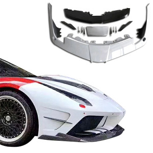 Partial Carbon Fiber MDES Front Bumper w Splitter > Ferrari 488 GTB (F142M) 2016-2019 - image 1