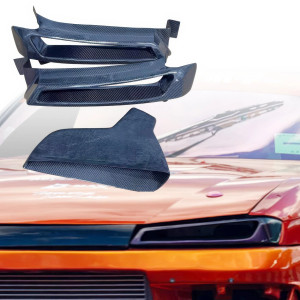 ModeloDrive Carbon Fiber ORI Headlight Housings 2pc > Nissan 240SX (S14) 1997-1998 - image 1