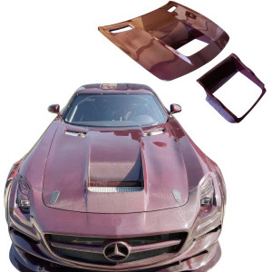 ModeloDrive Carbon Fiber BLK-GT Hood > Mercedes-Benz SLS AMG (R197) 2011-2014 - image 1
