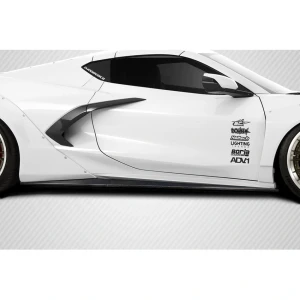 2020-2025 Chevrolet Corvette C8 Gran Veloce Wide Body Side Skirt Rocker Panel Splitters - 2 Pieces - image 1