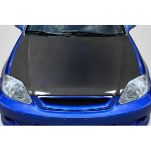 1999-2000 Honda Civic OEM Look Carbon Fiber Hood - image 1