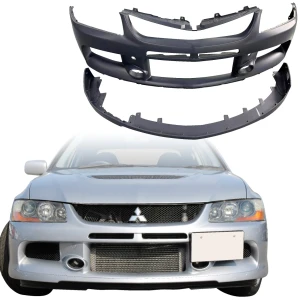 PP EVO9 Front Bumper w Lip Combo > Mitsubishi Evolution EVO8 EVO9 2003-2006 - image 1