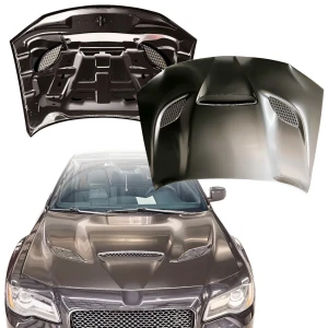 Steel SRT Hellcat 3-Scoop Hood > Chrysler 300C 2015-2023 - image 1