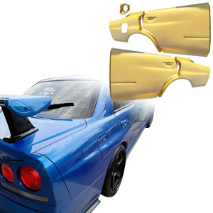 ModeloDrive FRP GTR Conversion Fenders (rear) > Nissan Skyline (R34) GTT 1999-2004 > 4dr Sedan - image 1