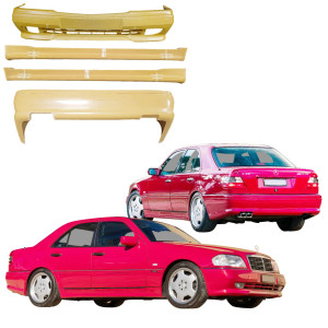 ModeloDrive FRP AMGe Body Kit 4pc > Mercedes-Benz C-Class (W202) 1994-2000 > 4-Door Sedan - image 1