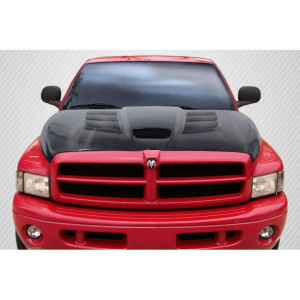 1994-2001 Dodge Ram Carbon Creations DriTech Viper Look Hood - 1 Piece - image 1