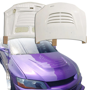 FRP MONS Hood > Mitsubishi Evolution EVO8 EVO9 2003-2006 - image 1