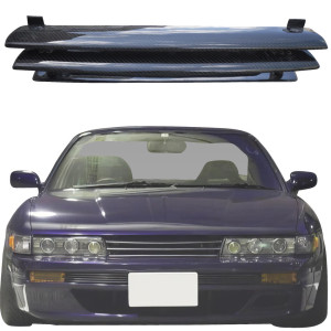 ModeloDrive Carbon Fiber GTR Style Grille > Nissan Silvia (S13) 1989-1994 - image 1