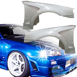 FRP DLUC Wide Body Fenders (front) 2pc > Nissan Skyline (R34) GTR 1999-2002 - image 1
