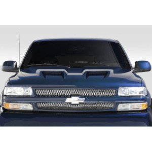 1999-2002 Chevrolet Silverado 2000-2006 Tahoe Suburban Dual Ram Air Hood - 1 Piece - image 1