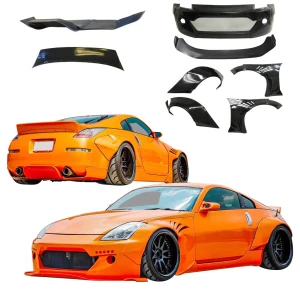 FRP TKYO Wide Body Kit w Wing 10pc > Nissan 350Z (Z33) 2003-2008 - image 1