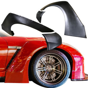 VSaero FRP LBPE v1 Wide Body Fender Flares (front) 4pc > Nissan GT-R GTR (R35) 2009-2017 - image 1
