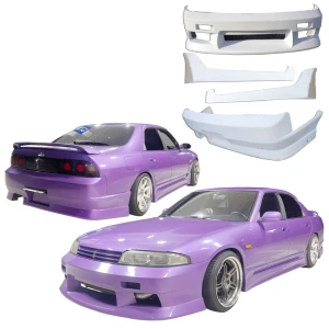 FRP MSPO Body Kit 4pc > Nissan Skyline (R33) GTS 1993-1995 > 4dr Sedan - image 1