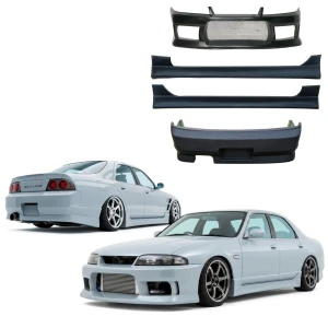 FRP MSPO v2 Body Kit 4pc > Nissan Skyline (R33) GTS 1993-1995 > 4dr Sedan - image 1