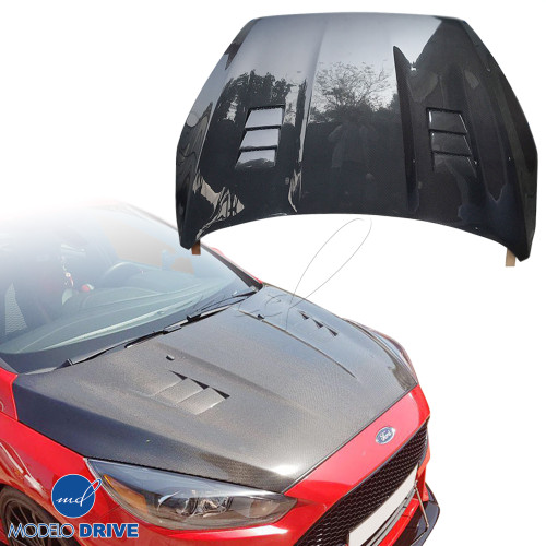 ModeloDrive Carbon Fiber KR Vented Hood > Ford Focus 2015-2018 - image 1