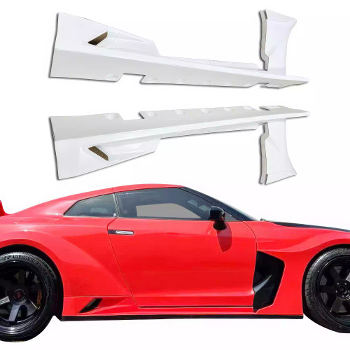 ModeloDrive FRP LBPE SE Wide Body Side Skirts > Nissan GT-R GTR R35 2009-2016 - image 1