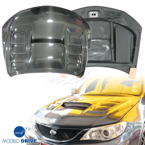 ModeloDrive Carbon Fiber VAR V2 Hood > Subaru WRX STi (GRB) 2008-2014 > 4dr Sedan - image 1