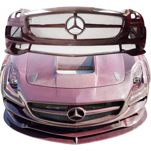 ModeloDrive Carbon Fiber BLK-GT Wide Body Front Bumper > Mercedes-Benz SLS AMG (R197) 2011-2014