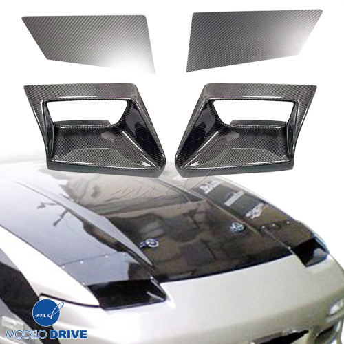 ModeloDrive Carbon Fiber SMAD Headlight Housings 4pc > Nissan 240SX 1989-1994> 2/3dr - image 1