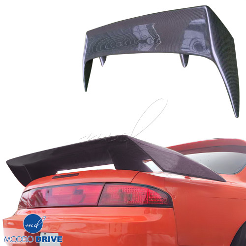 ModeloDrive Carbon Fiber 3POW Spoiler Wing > Nissan 240SX S14 1995-1998 - image 1