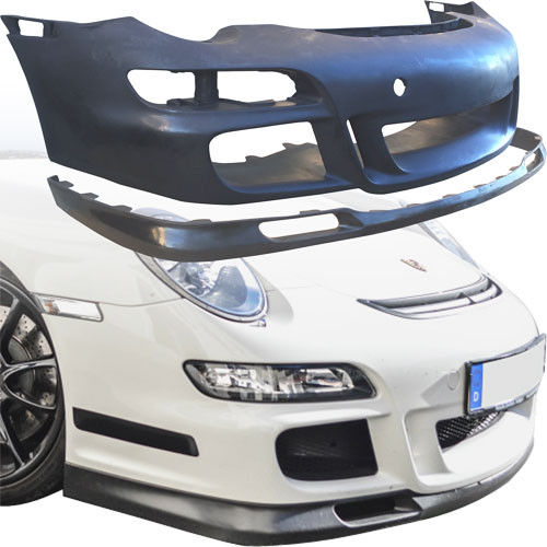 KBD Urethane GT 3 Look Style 2pc Front Bumper & Lip > Porsche 997 2005-2009 - image 1