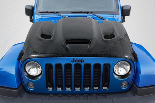 2007-2018 Jeep Wrangler Carbon Creations DriTech Hellcat Look Hood 1 Piece