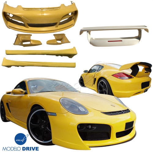 ModeloDrive FRP TART Body Kit w Wing 4pc > Porsche Cayman 987 2006-2008 - image 1