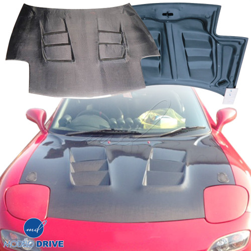 ModeloDrive Carbon Fiber RAME-GT Hood > Mazda RX-7 (FD3S) 1993-1997 - image 1