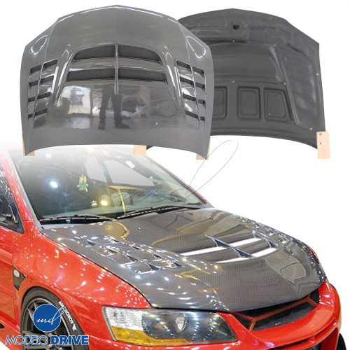 ModeloDrive Carbon Fiber VOLT Hood > Mitsubishi Evolution EVO8 EVO9 2003-2006 - image 1