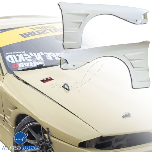 ModeloDrive FRP BSPO Wide Body 30mm Fenders (front) 2pc > Nissan Skyline R32 GTS 1990-1994 - image 1