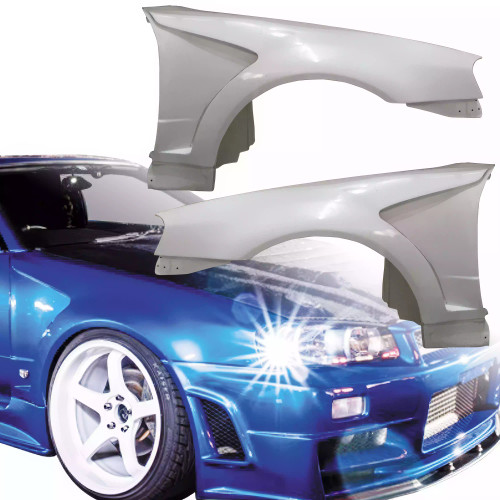 ModeloDrive FRP DLUC Wide Body Fenders (front) 2pc > Nissan Skyline R34 GTR 1999-2004 - image 1