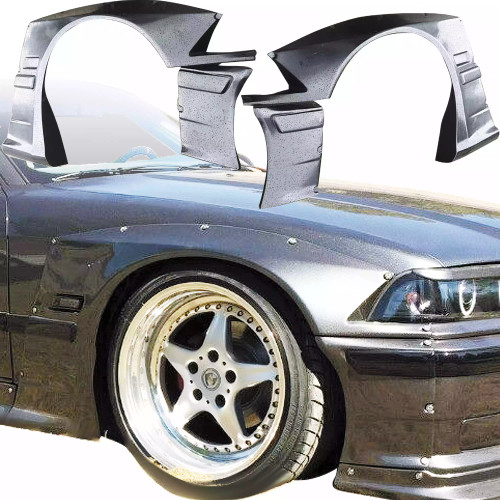 VSaero FRP TKYO Wide Body Fender Flares (front) 4pc 50mm > BMW 3-Series 325i 328i E36 1992-1998 > 2dr Coupe - image 1