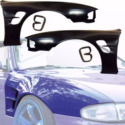 VSaero FRP SMAD Wide Body Fenders (front) 30mm > Nissan 240SX S14 1995-1996 - image 1