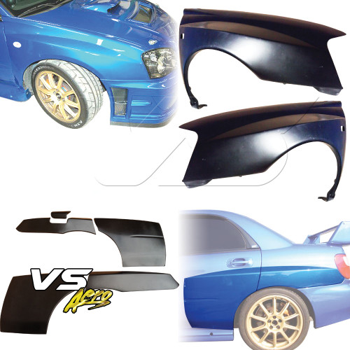 VSaero FRP LSPO WRC Wide Body Fenders 7pc > Subaru Impreza WRX 2004-2005 > 4dr Sedan - image 1
