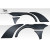 2013-2020 Lexus GS Series G200 GS300 GS350 GS450 GS450H AM Design Wide Body Rear Fender Flares - 6 Piece - image 3