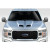 Universal Feed Dual Ram Air Hood Scoop - 1 Piece - image 1