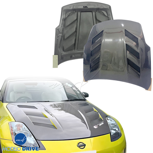 ModeloDrive Carbon Fiber AMU v1 Hood > Nissan 350Z Z33 2003-2006 - image 1