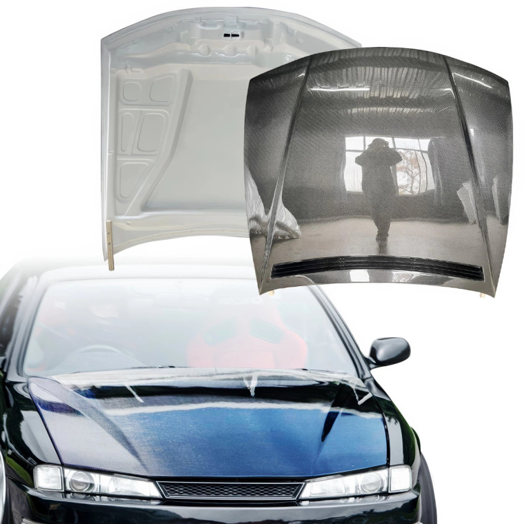 ModeloDrive Carbon Fiber ORI v2 Hood > Nissan 240SX (S14) 1997-1998 - image 1