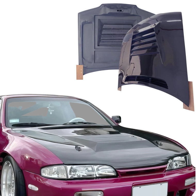 ModeloDrive Carbon Fiber DMA D1 Hood > Nissan 240SX (S14) 1995-1996 - image 1