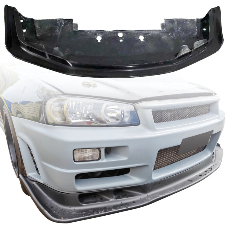 ModeloDrive FRP ASEL Front Lip w Undertray > Nissan Skyline (R34) GTR 1999-2004 - image 1