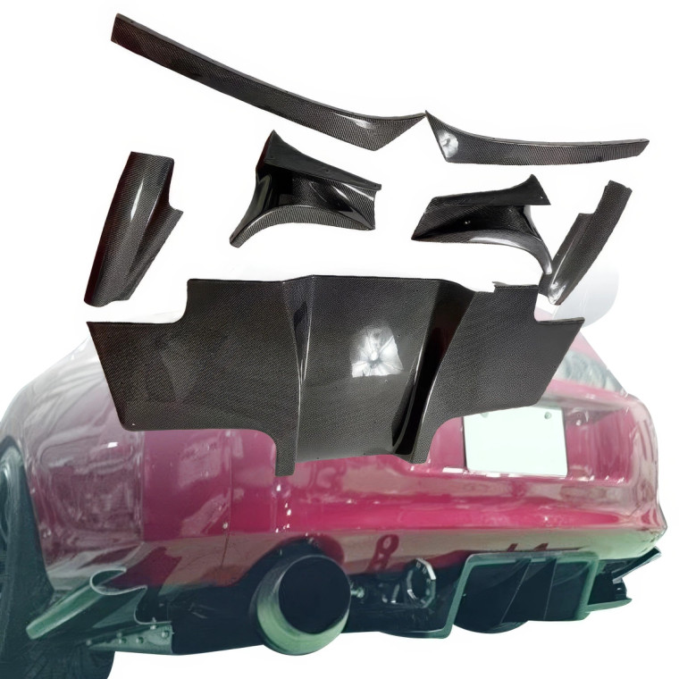 ModeloDrive Carbon Fiber TSEC Diffuser 7pc > Toyota Supra (JZA80) 1993-1998 - image 1