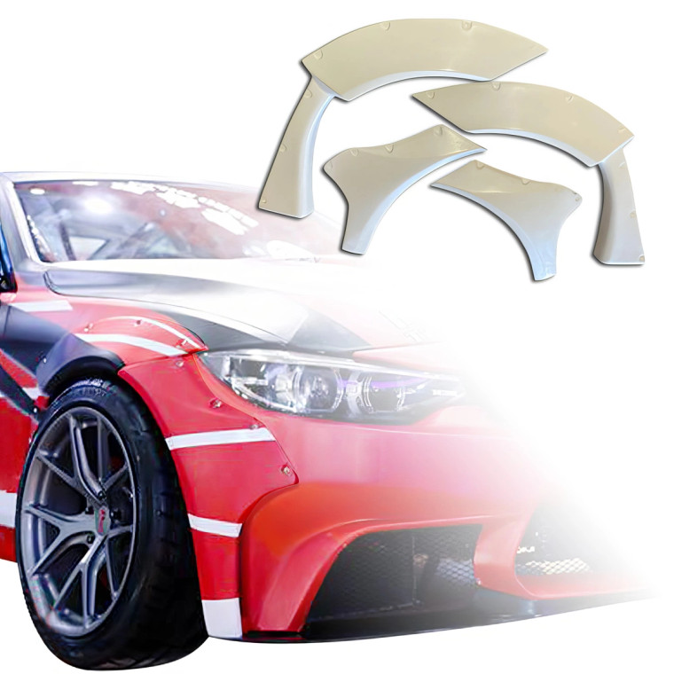 ModeloDrive FRP LBPE Wide Body Fenders (front) 4pc > BMW 4-Series (F32) 2014-2020 > 2dr Coupe - image 1